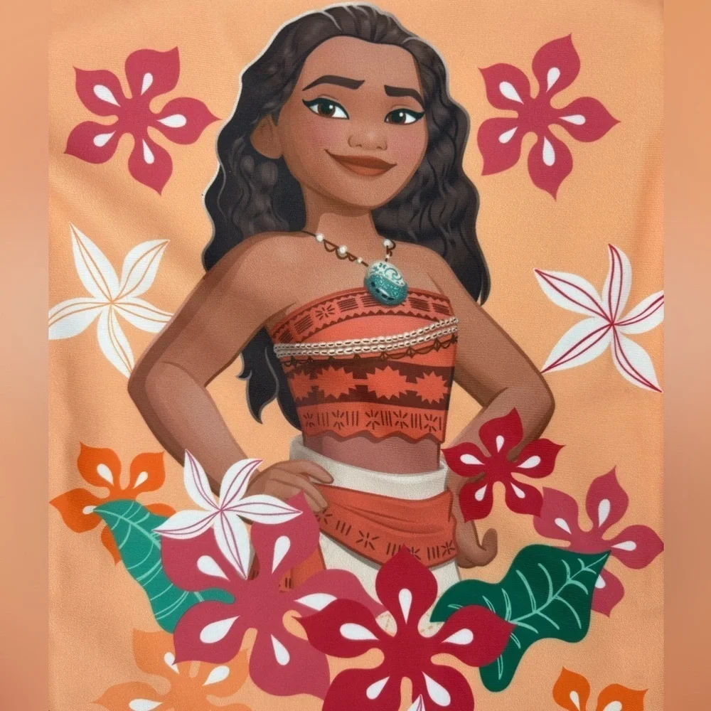NWT Disney Princess Moana Tropical Long Sleeve Rash Guard Size 2T